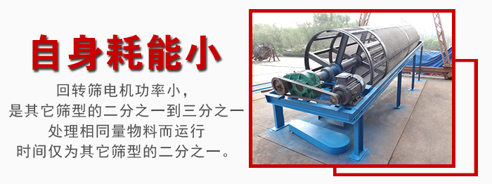 滾筒篩耗能小，使用壽命長，維修方便