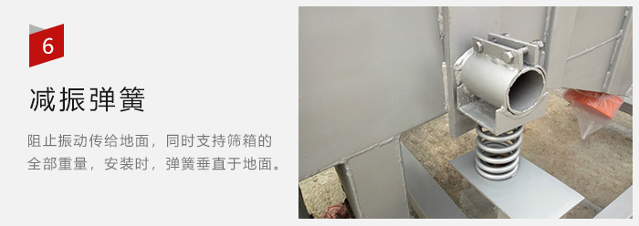 減振彈簧為減少篩箱與支撐裝置之間的摩擦而產(chǎn)生。